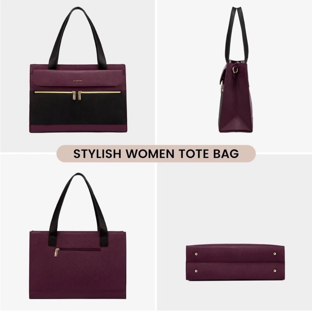 Lovevook Burgundy and Black Women's Lap Too Bag - Picture 7 of 10